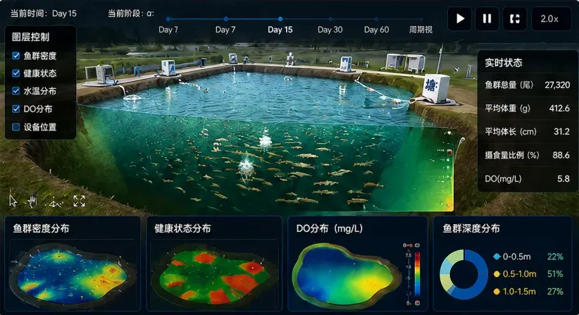 第二阶段：三维数字孪生与养殖过程仿真方案图